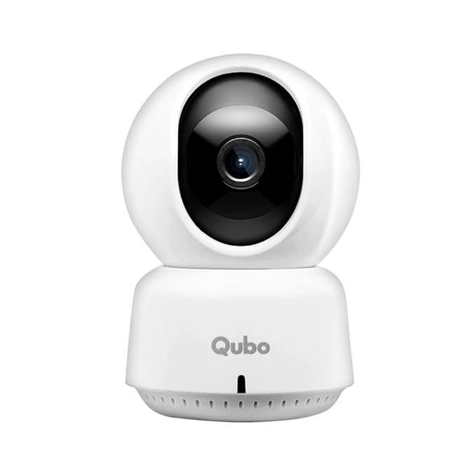 Qubo Smart 360° 3MP [2K] Wi-Fi Security Camera by Hero Group | Indoor CCTV Cam for Home | AI Person Detection | Auto-Alarm | App Alerts | NightPulse Vision | SD&Cloud Storage