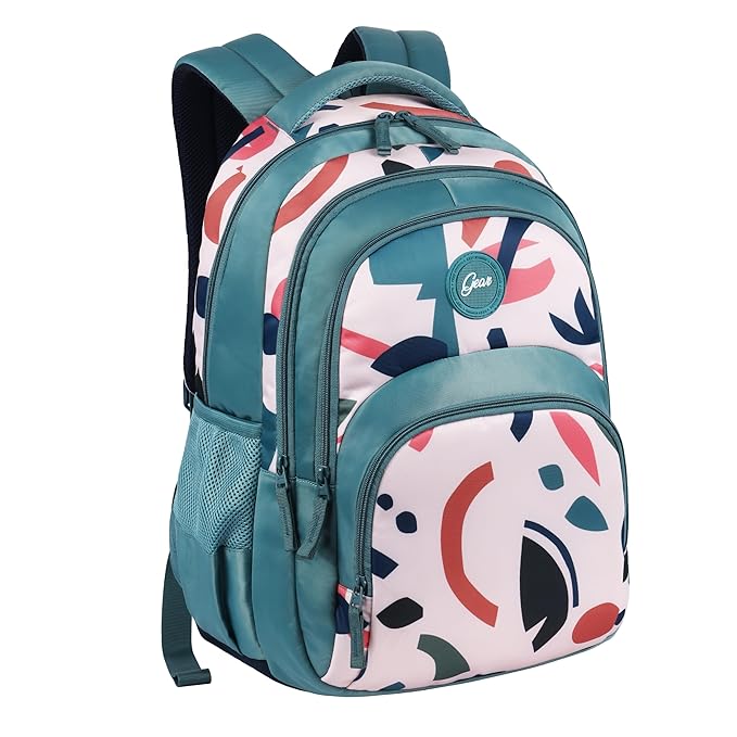 Gear Diva 17"/33L Large Water Resistant School Bag/Casual 4 Compartment Backpack/Daypack/Travel 4 Compartment Backpack/Kids Bag for Girls - Green