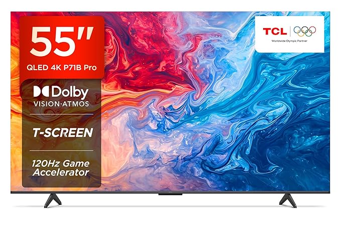 [Apply Coupon] - TCL 139 cm (55 inches) 4K Ultra HD Smart QLED Google TV 55P71B Pro (Black)