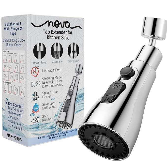 Tap Extender for Kitchen Sink, Flexible Faucet with Tap Extension for Convenient Use Upgrade Your Kitchen Sink with Flexible Tap for Easy Access | 1 Year Warranty (Tap Extender 1)