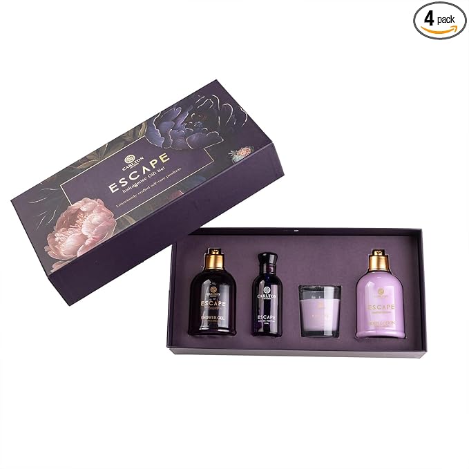 Carlton London Women Escape Luxury Bath and Body Care Gift Set | Body Wash, Body Lotion, EDP Perfume, Scented Candle | Pack of 4 - 430ml | gift for women | 100% Vegan