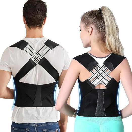 Posture Corrector for Men & Women | Webbing Design Back Straight Belt | Back Shoulder Spine Belt | Backbone Straight Belt for Back Pain | Back Straightener Support