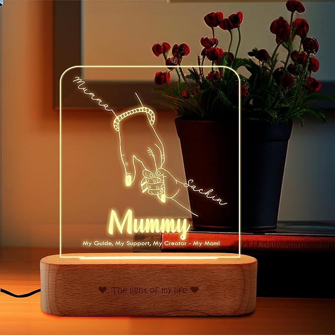 ZOCI VOCI Mother's Day Gifts - Customised Gift for Mom - Personalized Engraved Lamps, Unique & Creative Gifting Ideas for Mom. (Guiding Light, Warm Light)