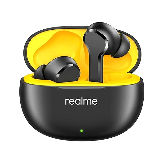 realme Earbuds T110 with Ai Enc for Calls, Upto 38 Hours of Playback and Fast Charging Bluetooth in Ear Headset (Punk Black, True Wireless)