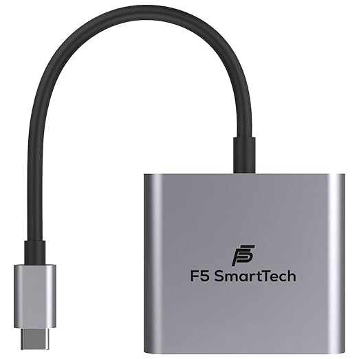 F5 SmartTech 4K - 3 in 1 Digital Multiport Hub USB C to HDMI Converter with 3.0 USB Port and Type C 3.1 Charging Port for MacBook,ChromeBook Pixel,Samsung S8