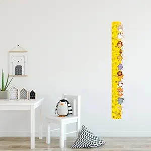 [Size: 50 X 120 cm] - Amazon Brand - Solimo Growth Chart with Wild Animals | PVC Vinyl | Self-Adhesive | Enchanting Home Décor (50 cm x 120 cm, Multicolour)