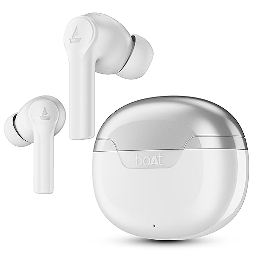 [Apply Coupon] - boAt Airdopes 300, Cinematic Spatial Audio, 50HRS Battery, 4Mic AI ENx, Fast Charge, App Support, Low Latency, IPX4, v5.3 Bluetooth TWS in Ear Earbuds Wireless Earphones with mic (Chrome White)