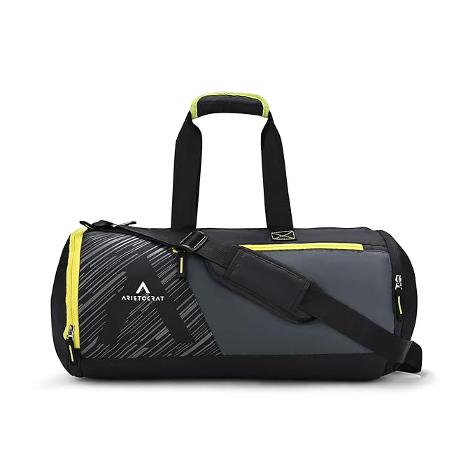 Aristrocrat Beast Polyester 48cm Gym Duffle Bag for Men and Women with Multiple Pockets and Separate Shoe Compartment for Travel, Sports and Workouts