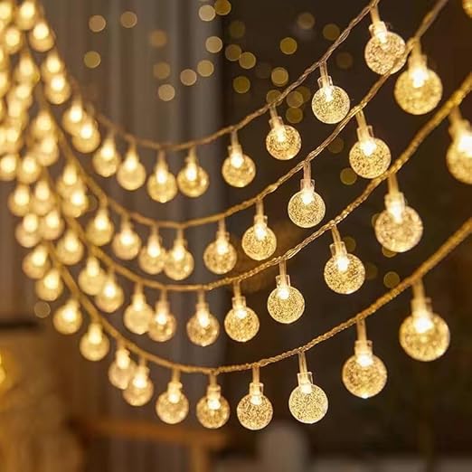 One94Store Crystal Ball String Lights  -  14 LED, 3 Meter Warm White  -  Decorative Waterproof Fairy Lights for Indoor/Outdoor, Garden, Diwali, Christmas, Wedding, Party & Festival Decoration Pack of 1