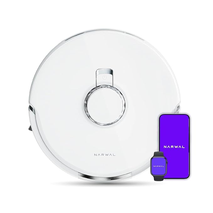 NARWAL Freo X Plus 2-in-1 Robotic Vacuum & Mopping, 7800Pa Suction, 7 Weeks Storage, Zero Tangle Brush, 5200mAh Battery, 3D Mapping, Google Home, Alexa, Siri & App Compatible, 254 Mins