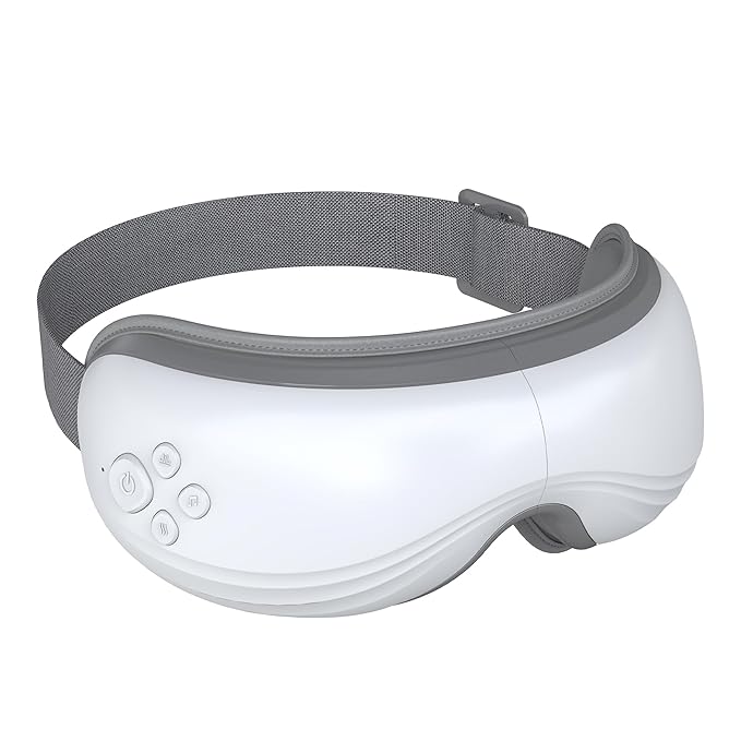 AGARO Supreme Eye Massager with Lukewarm Heat, Relax, Reduce Eye Strain, Relief from Stress, Air Compression Massage, 180° Foldable, 5 Modes, Bluetooth Music, Improves Sleep