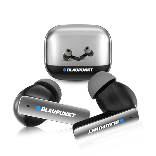 Blaupunkt Newly Launched Btw100 Khrome+ Bassbuds Truly Wireless Bluetooth in Ear Earbuds I Hd Sound I Gaming Mode I Low Latency I 30H Playtime* I Turbovolt Charging I Bt Version 5.3