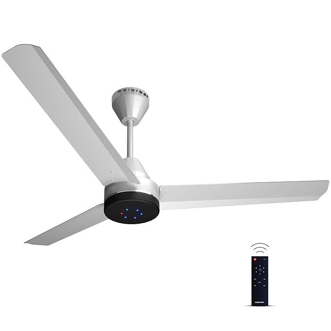 Colorbot Stella BLDC Ceiling Fans 1200mm | BEE 5 Star Rated 370 RPM | Savings up to 65% | Remote Control (Boost, Timer, LED, Reverse Mode) | 100% Copper Winding | 4 Years Warranty (Arctic White)
