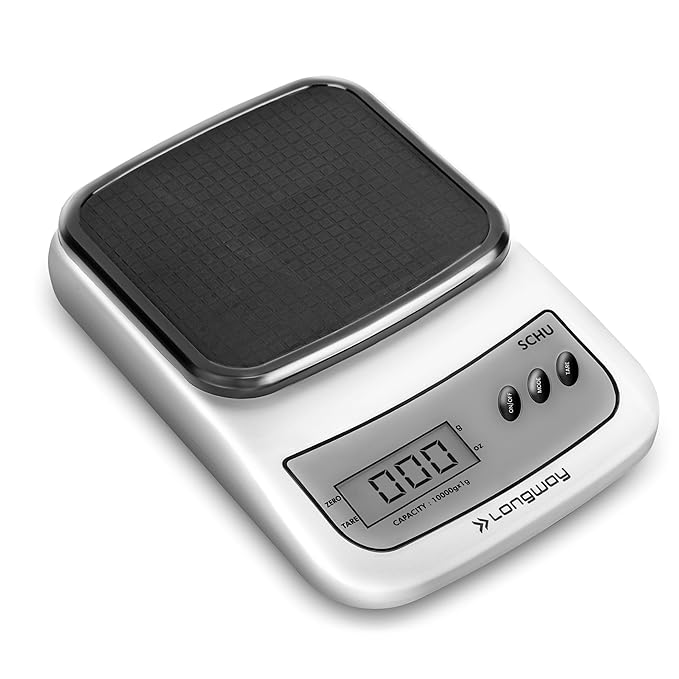 Longway LWKWS01 Multipurpose Portable Digital Kitchen Weighing Scale |Weight Machine With Back Light LCD Display |2 Year Warranty (10 kg, Gray)