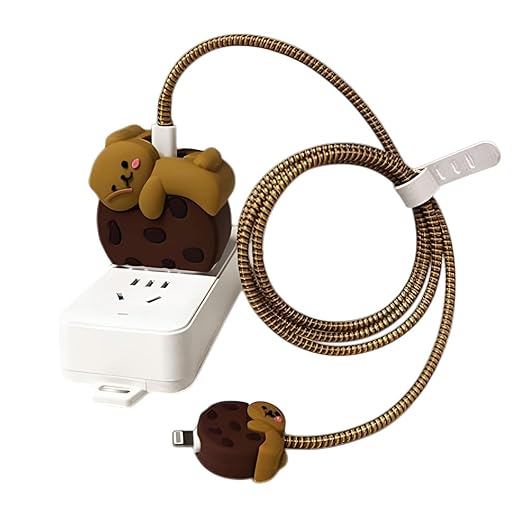 GameSir 3D Cartoon USB-C Charger Case for iPhone 18W/20W Adapter & Cable | Cute Silicone Cover for Adapter & Wire Protection | Compatible with Apple Fast Charging Block | (Biscuit-Bear)