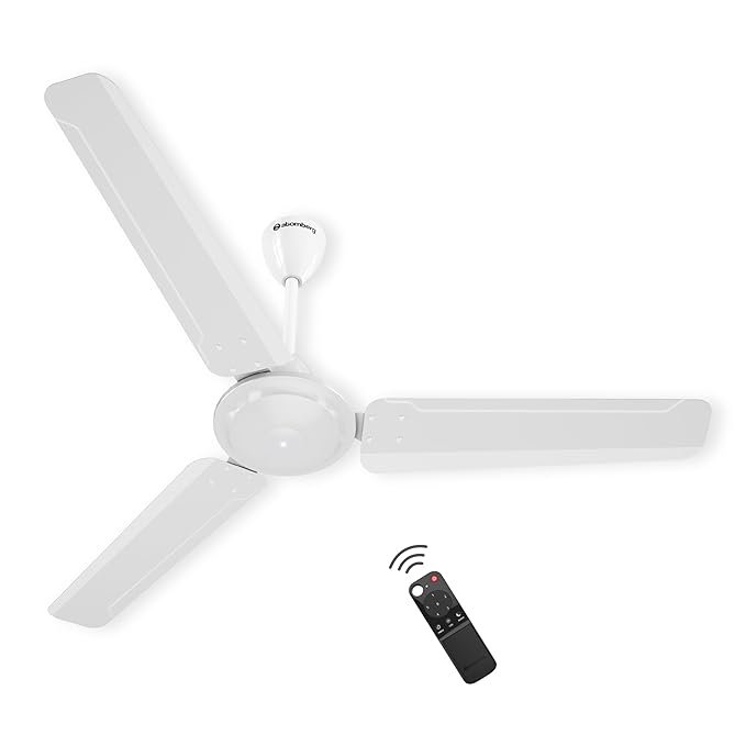 atomberg Ameza 1200mm Timeless BLDC Ceiling Fan with Remote|5 star|High Air Delivery|LED Speed Indicator|Low Noise|Timeless Design with Power Saving|2 Year Warranty|Gloss White