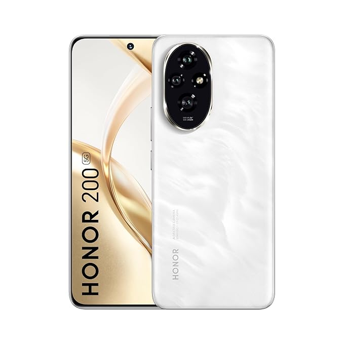 HONOR 200 5G (8GB+256GB, Moonlight White)  -  50MP+50MP+12MP Triple Camera with Dual OIS | 50MP Selfie | Quad-Curved AMOLED Display | AI-Powered MagicOS 9.0 | Without Charger