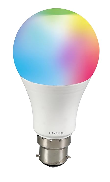 Havells Glamax 9W B22 WiFi LED Smart Bulb with Music Sync Function, Compatible with Amazon Alexa and Google Assistant (16M Colours)