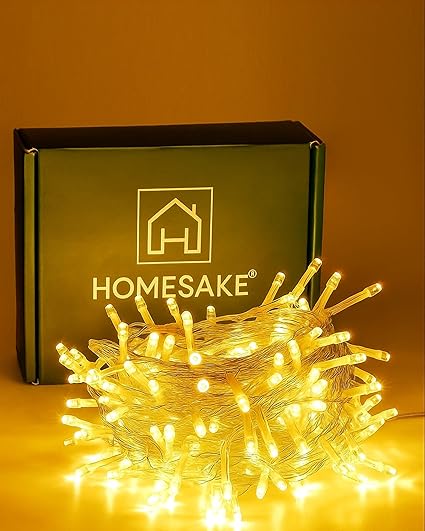 Homesake® 36 Feet Long 40 LED Power Pixel Serial String light Fairy Lights, Plug Sourced, Home & Outdoor light for christmas tree light corner Home, ornament setup festive decor (Pack of 1 Warm White)