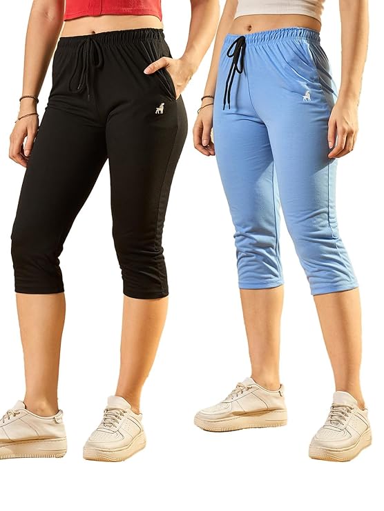 [Size: M] - Modeve Women Solid Cotton Blend Capri for Summer|| Summer Wear