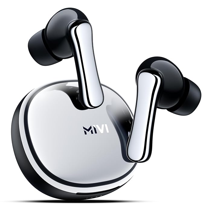 Mivi SuperPods Halo [Flagship Launch], 35dB ANC Active Noise Cancellation in Ear Ear Buds Wireless, Spatial Audio, 60HRS Battery,13mm Drivers, IPX4, v5.4 Bluetooth Earbuds with Mic