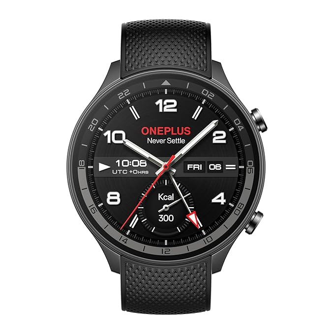 OnePlus Watch 2R with Wear OS 4 by Google,Snapdragon W5 Chipset,Upto 100hrs Battery Life,1.43'' AMOLED Display,100+ Sports Mode,Dual Frequency GPS,5 ATM,IP68 & BT Calling [Gunmetal Gray]