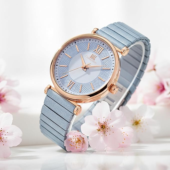 IIK COLLECTION Watches for Women Round Dial |Analogue Quartz Movemnet Ladies Watch|Long Battery Life|Metal Bracelet Chain Strap|Double Lock Clasp Safety Watches for Girls