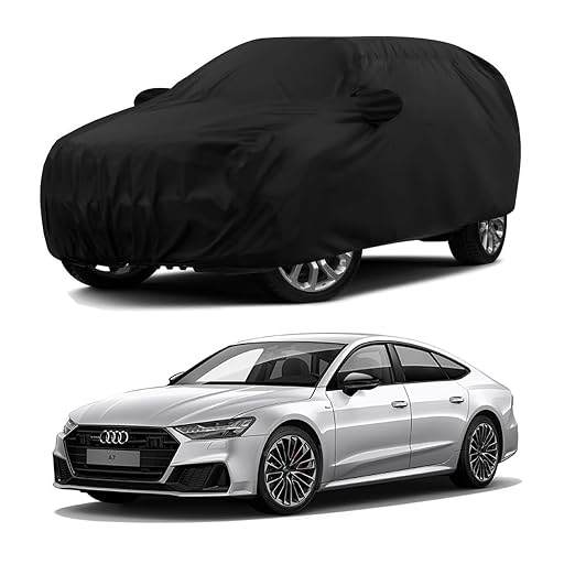 Sulfar 100% Water Resistant Car Body Cover Compatible with Mirror & Antenna Pockets for Audi A7 (Triple Stitched, Full Bottom Elastic, Black)