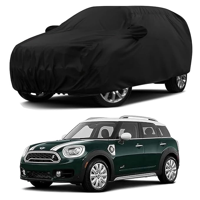 Sulfar 100% Water Resistant Car Body Cover Compatible with Mirror for BMW Countryman (Triple Stitched, Full Bottom Elastic, Black)