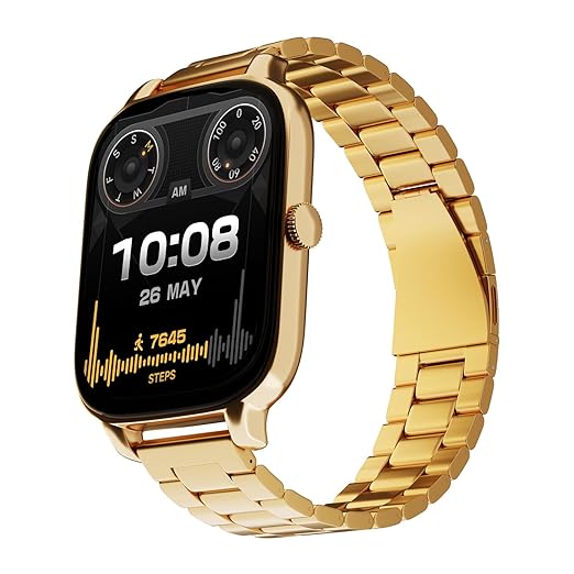 Vibez Majestic Luxury Smartwatch for Women & Men - Stainless Steel Strap, 1.83"Display, High Resolution, 60 Sports Modes,100+ Watch Faces, Long Battery & Bluetooth Calling Smart Watch for Women & Men