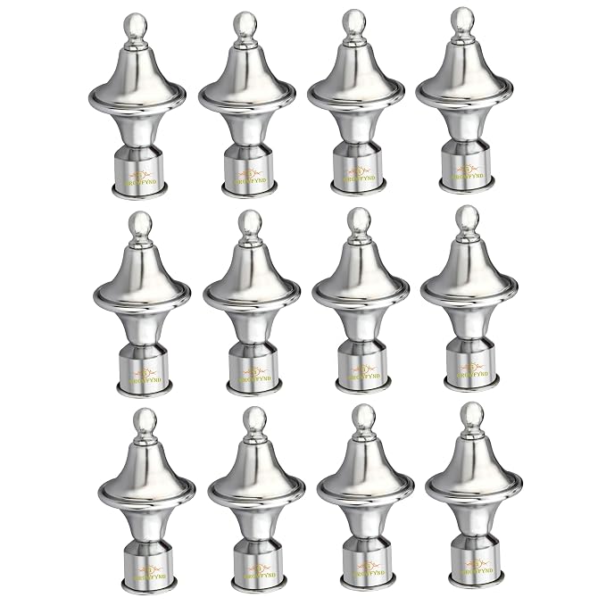 Stainless Steel & ABS Silver Curtain Bracket Parda Holder with Support 1 Inch Rod Pocket Designer Door and Window Rod Support Fittings Curtain Rod Holder (Pack of 6 Pair, with SS Support)
