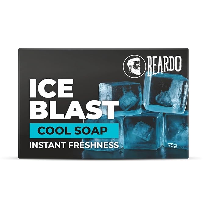 Beardo Ice Blast Soap For Men 75G | Cooling Mint effect | Instant Freshness With Every Shower| Soaps For Bath | Bathing Soaps | Reduces Skin Inflammation | Body Soaps For Bath | Mens Soap