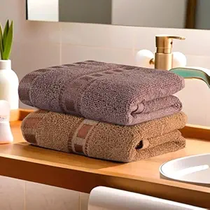 Kuber Industries 144 Tc Pack of 2 Cotton Hand/Face Towels for Men & Women | Easily Washable | Workout Gym Napkins for Men | Pocket Towel - Golden & Brown