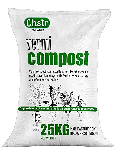 Vermicompost Fertilizer Manure For Plants 5 Kg |Vermi compost for plant| Organic Manure for Plants | Fertilizer for Home Gardening (25kg (pack 1))
