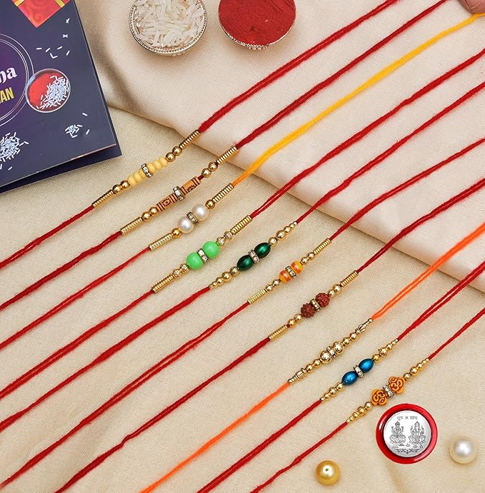 Combo of 10 Dora Rakhi Set for Brother, Bhaiya, Bhabhi for Rakhi/Rakshabandhan with Roli Chawal & Greeting Card | Premium Rakhi Hamper RKHMPR4