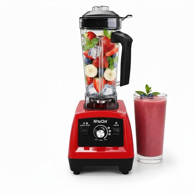 POWER MIX Blender Mixer Grinder 1000W  -  Professional Kitchen Blender with 2L Jar, Variable Speed Control, Red & Black, Heavy-Duty Motor for Smoothies, Juices, Masala & Food Prep