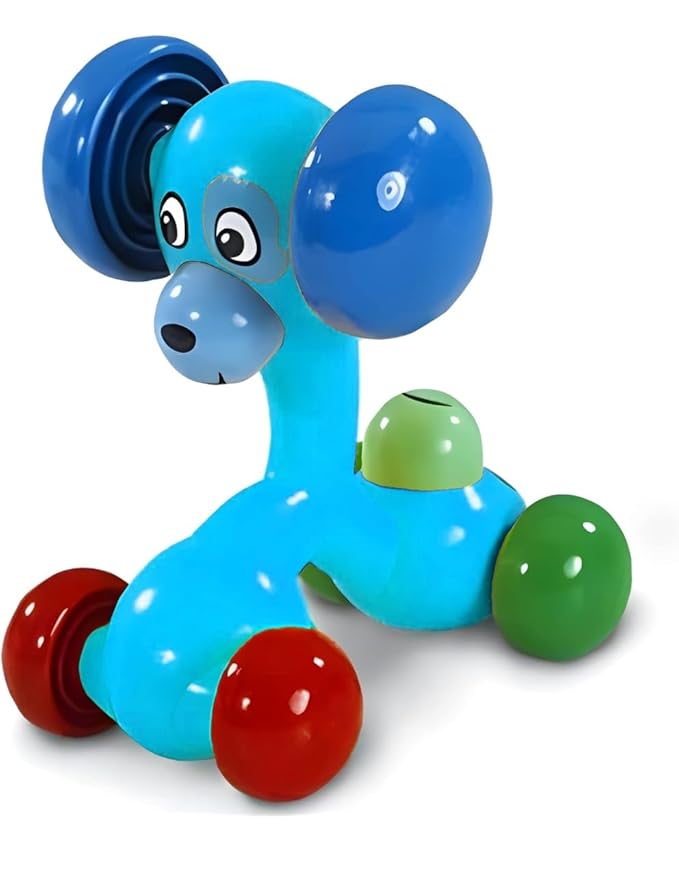 3 Face Role Play Dog Friction Toy Push and Go Puppy Car with 3 Expressions Interactive Animal Toy for Kids 1-4 Years - Motor Skills Development
