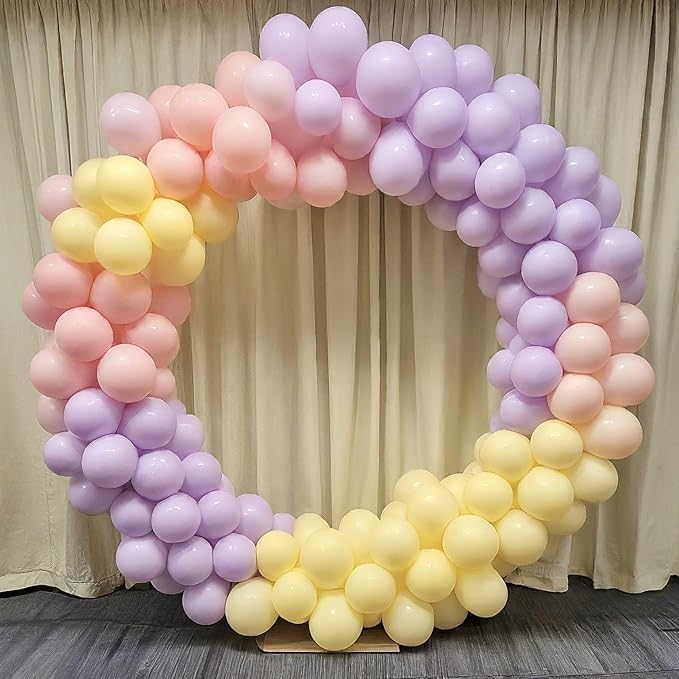 AMFIN (Pack of 25) Pastel Birthday Decoration Item Balloons - Pink, Purple & Yellow