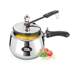 Milton Pro Cook Triply Stainless Steel 3 Litre ISI Certified Pressure Cooker with Inner Lid, Induction and Gas Friendly | Gasket Release System, 5 Year Warranty, Silver