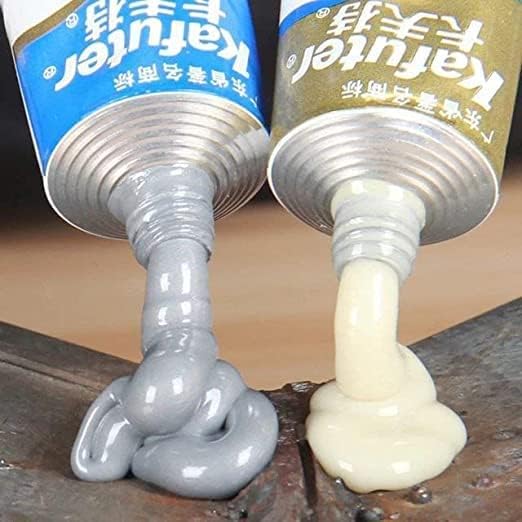 AB Metal Glue (2pc)  -  Industrial Cold Weld Repair Paste | Heat Resistant Epoxy Adhesive for Plastic, Aluminum, Chrome, Stainless Steel