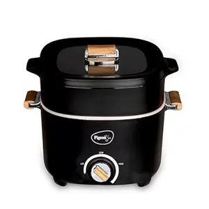 Pigeon by Stovekraft Everyday Plus Multi-Cook Kettle,1000 Watts,2.5 Litre, used for Boil, Brew, Cook & Serve All in One (Black)
