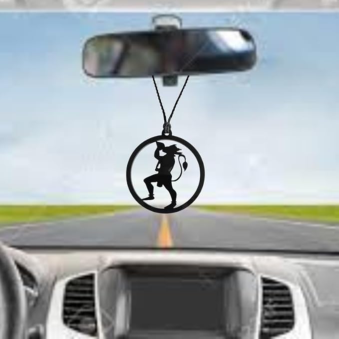 M Men Style Religious Hindu Idol God Hanuman Ji Acrylic Car, Home, Window & Garden for Positive Vibes for Decorative Car Hanging Ornament Dream Catchers LA91, Black