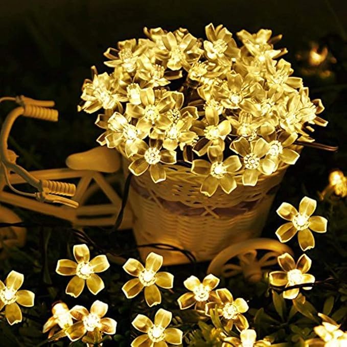 Black Olive Flower Light - 14 LED 3 Meter Flower LED String Fairy Lights for Diwali, Navratri, Wedding, Christmas Decoration, Curtain String Window Festival Lights Indoor & Outdoor(White)
