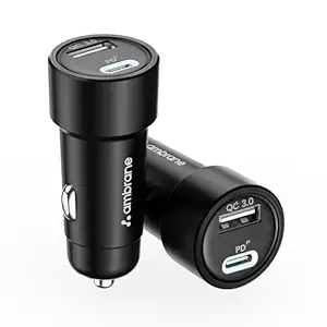 Ambrane 51W Fast Charging Car Charger, Dual Output 33W Type C PD + 18W USB Car Adapter, Quick Charge Car Plug for iPhone, Android, Tablets & More, High-Speed Compact Car Power Charger (Black, C51)