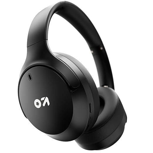 Boult GOBOULT (Formerly Made in India Q Over Ear Bluetooth Headphones with 70H Playtime, 40mm Bass Drivers, Zen" ENC Mic, Type-C Fast Charging, 4 EQ Modes, IPX5 Headphones Wireless with mic (Black)