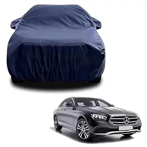 Sulfar 100% Water Resistant Car Body Cover Compatible with Mirror for Mercedes Benz EClass (Triple Stitched, Full Bottom Elastic, Navy Blue)
