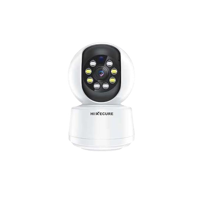 Hixecure 2MP Wi-Fi CCTV Camera with Night Vision | Motion Detection | Two-Way Audio | Pan & Tilt | Supports Cloud Storage | Sound and Light Alarm| Indoor CCTV White