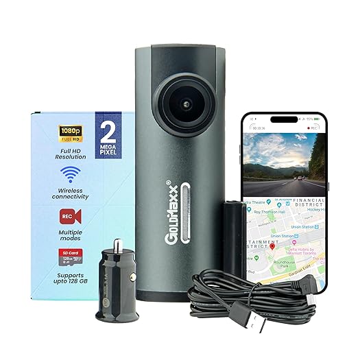 [Apply Coupon] - GoldMaxx GX3 2MP Full HD Smart Dashcam | (1080P Full HD), 150° Wide Angle, Built-in WiFi & Night Vision | Front/Rear 4 Glass Lens, Loop & Multiple Recording Options | Ultimate Car Safety Accessories