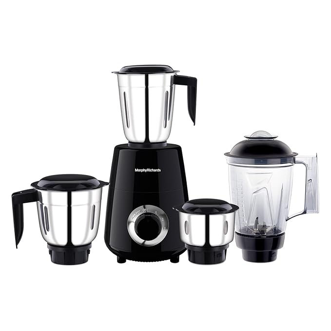 Morphy Richards Icon Superb Black 750W Mixer Grinder with 4 Jars | 3 Stainless Steel Jars & 1 Juicer | ABS Body | Heavy Duty Motor | 1-Yr WarrantyBlack