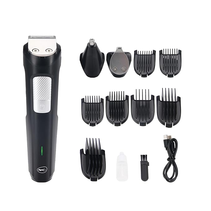 Pigeon 3 In 1 Multi-purpose Grooming Kit for Men | Trimmer, Shaver, Nose & Ear Trimmer | Stainless Steel Blade | USB Type C Charging | 120 Min Runtime | 2 HR Charge Time | 2 Years Warranty